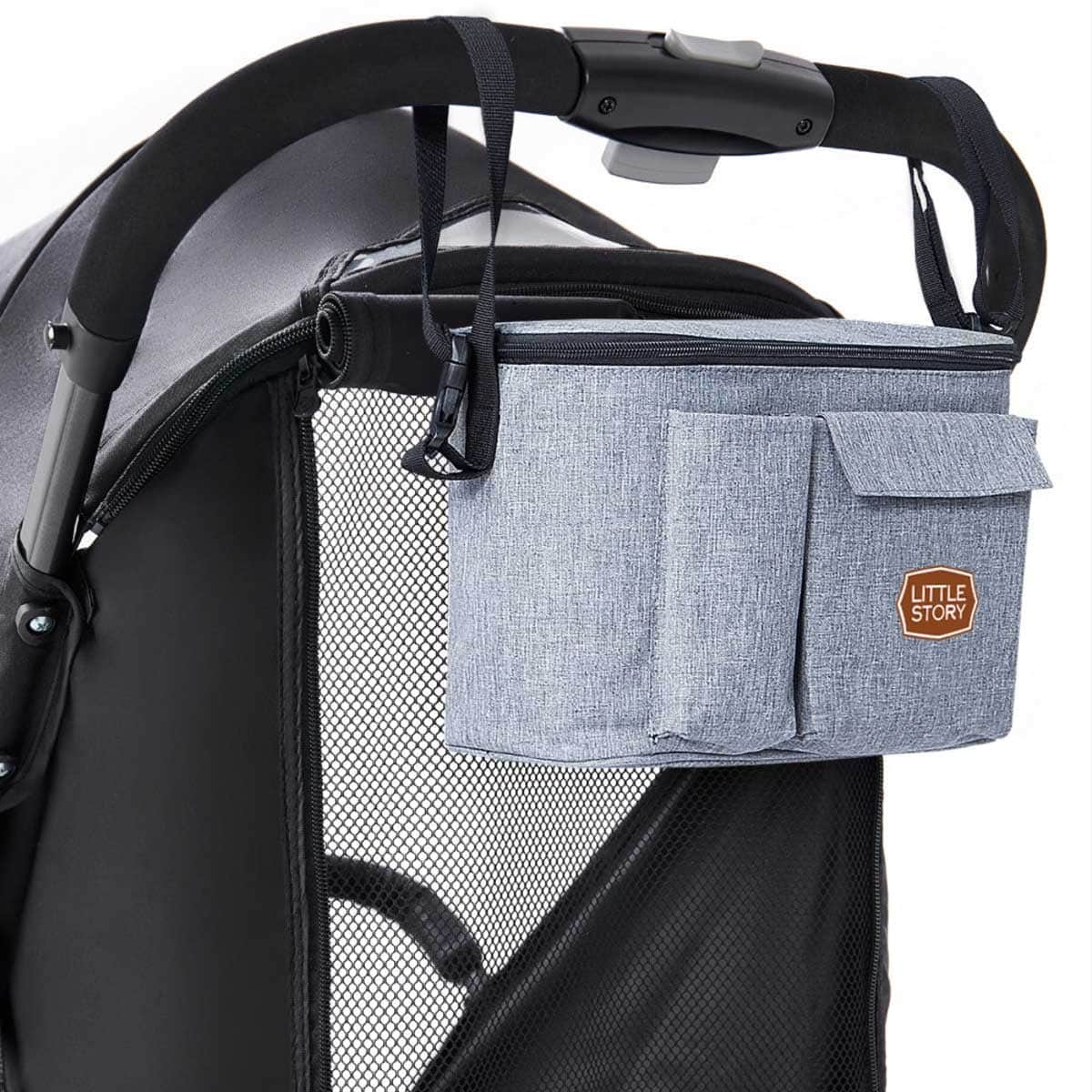 Little Story Grey Bronx Stroller Organizer