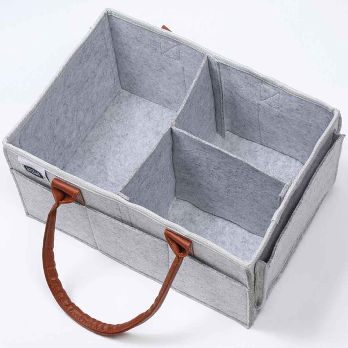 Little Story Grey Diaper Caddy & Travel Pouch Set