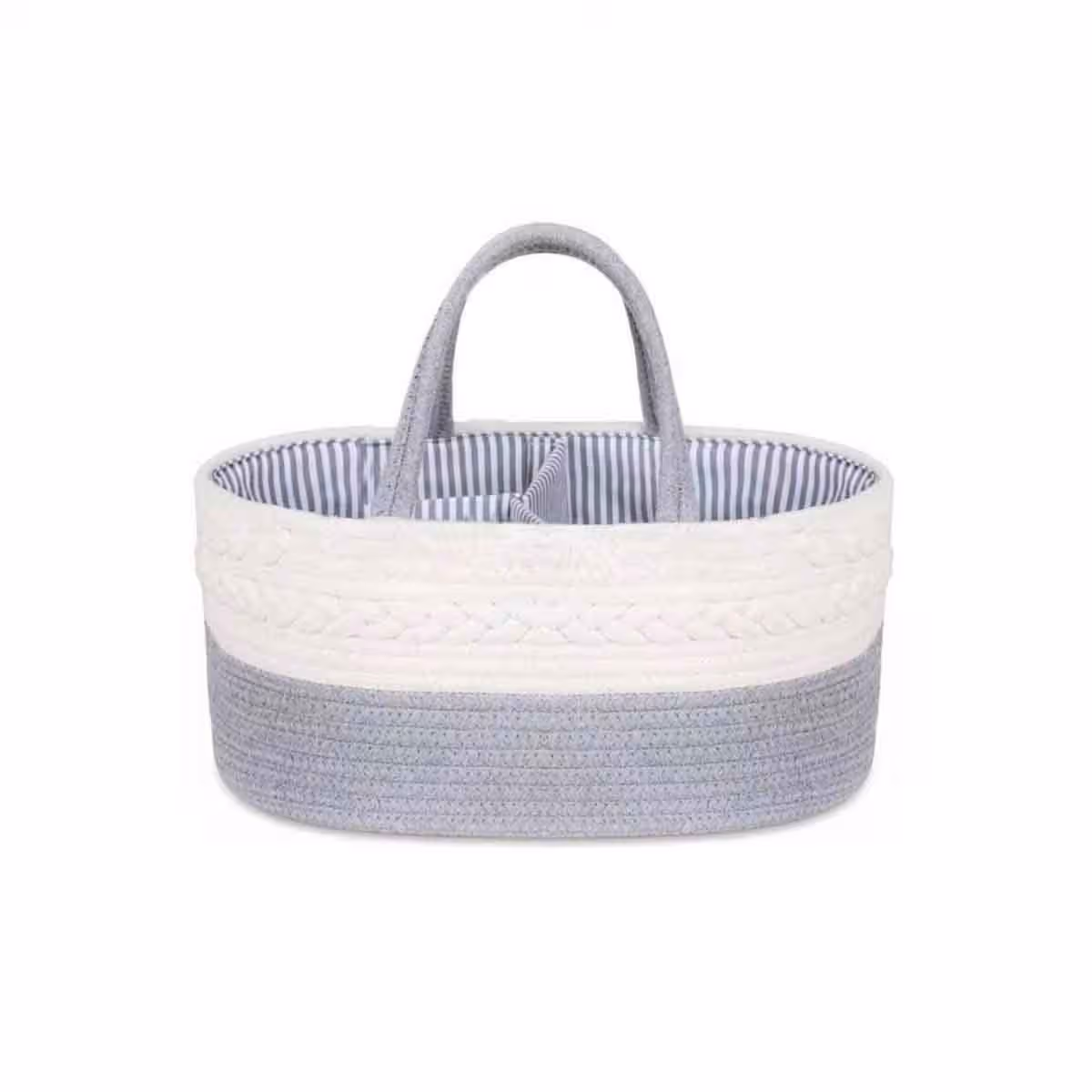 Little Story Grey Diaper Caddy with 100-Piece Changing Mats