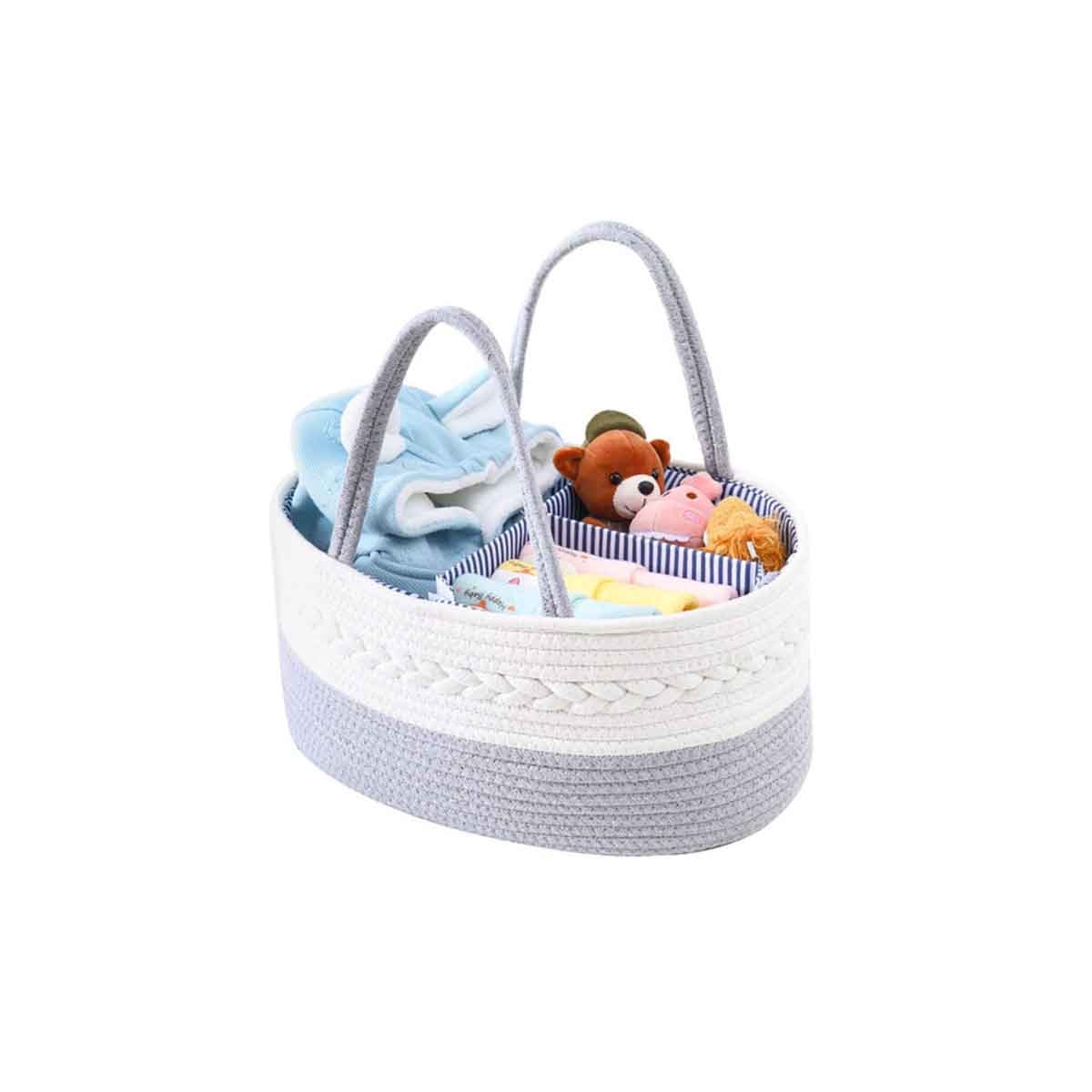 Little Story Grey Diaper Caddy with 100-Piece Changing Mats