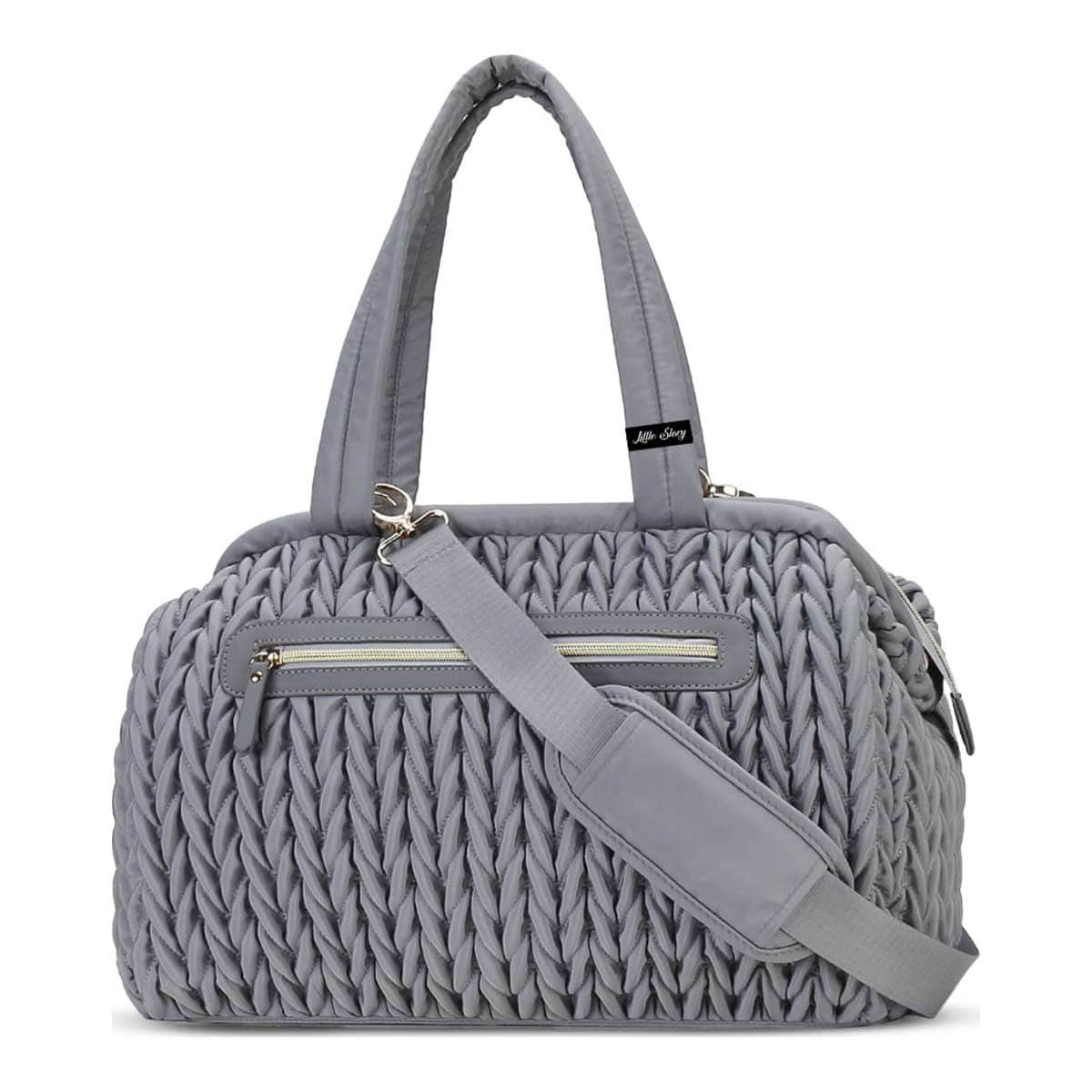 Little Story Grey Elva Diaper Bag with Stroller Straps