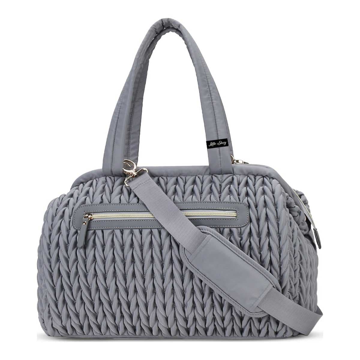 Little Story Grey Elva Diaper Bag with Stroller Straps