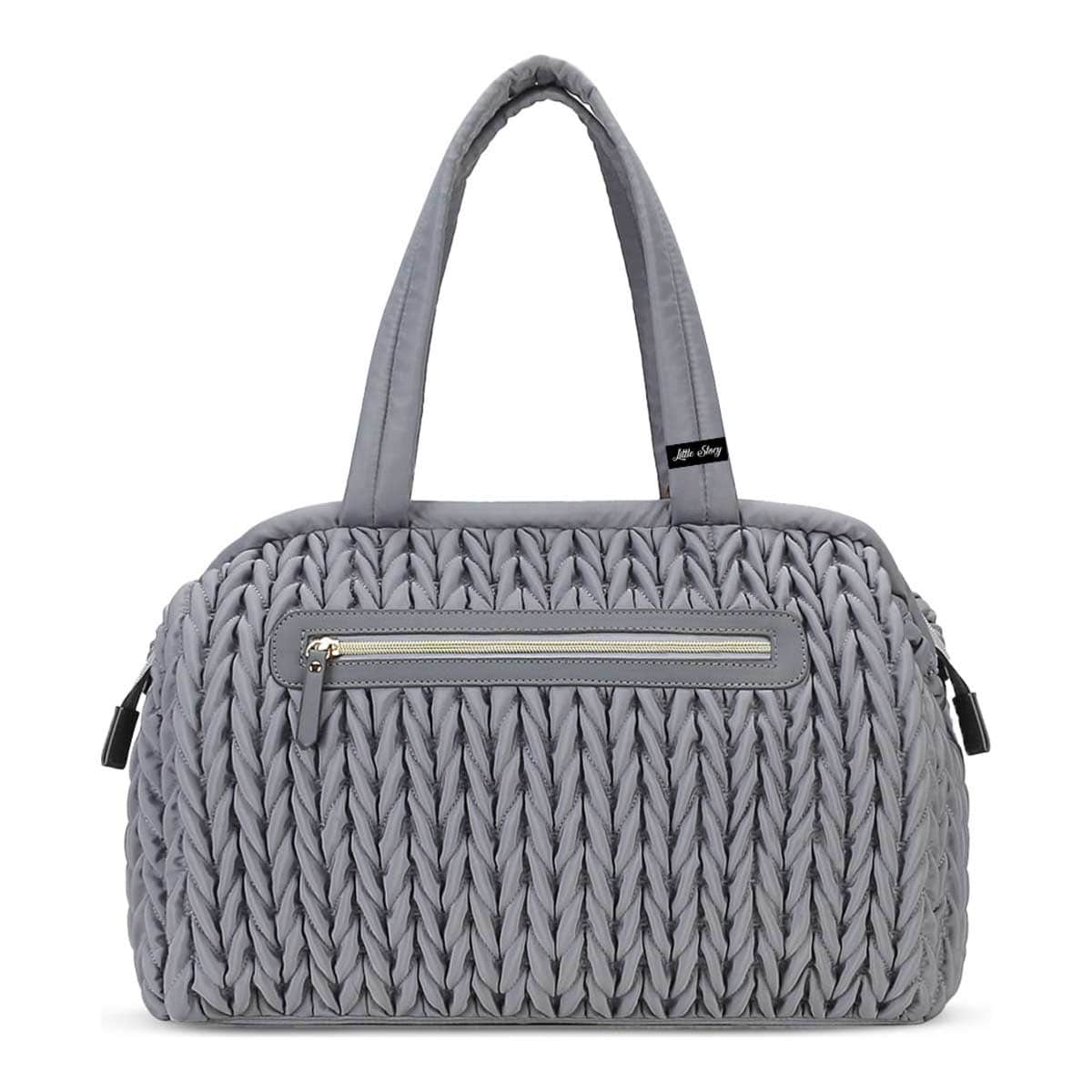 Little Story Grey Elva Diaper Bag with Stroller Straps