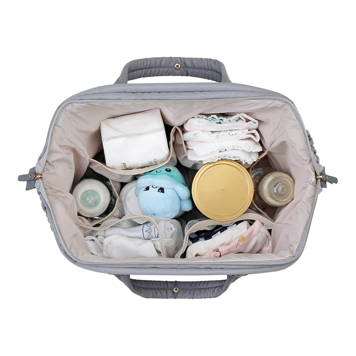 Little Story Grey Elva Diaper Bag with Stroller Straps
