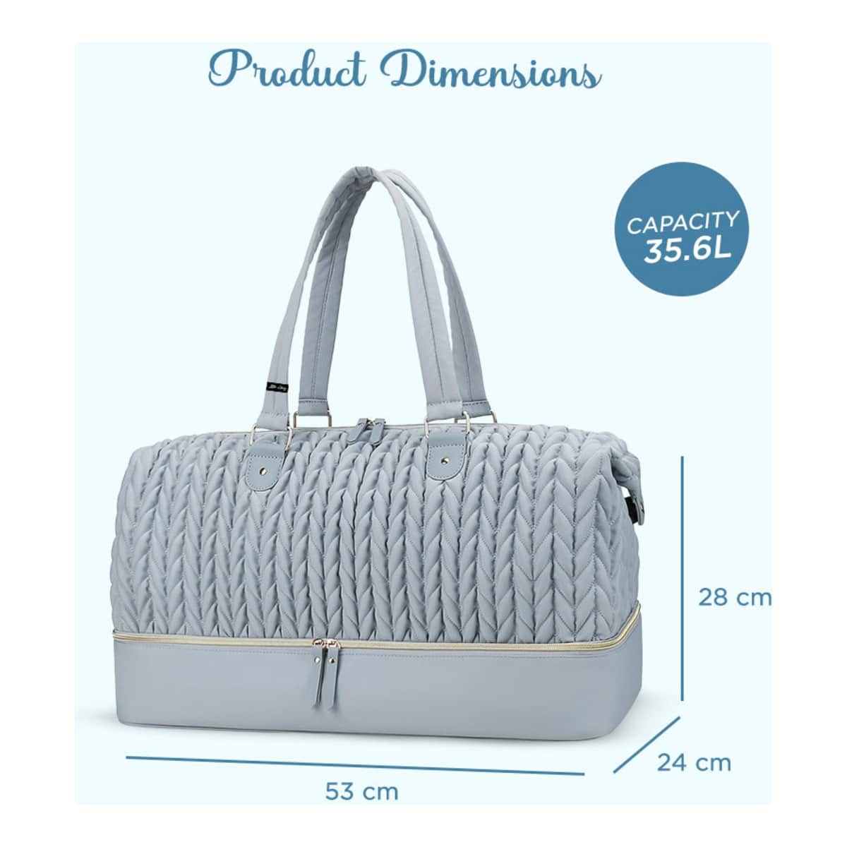Little Story Grey Luxe Knit Diaper Bag with Clutch