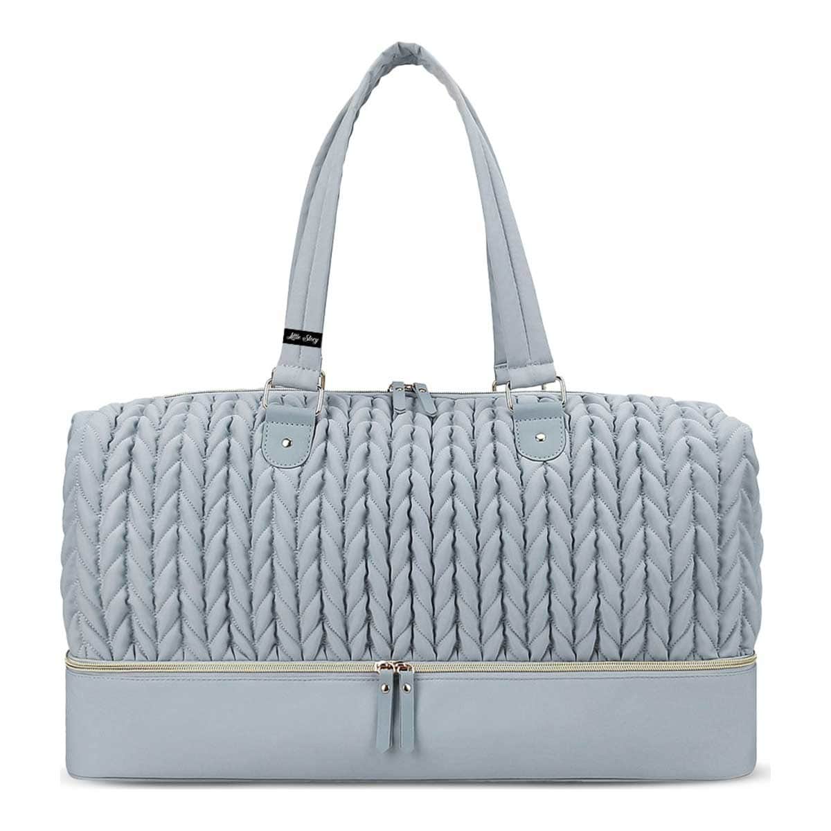 Little Story Grey Luxe Knit Diaper Bag with Clutch