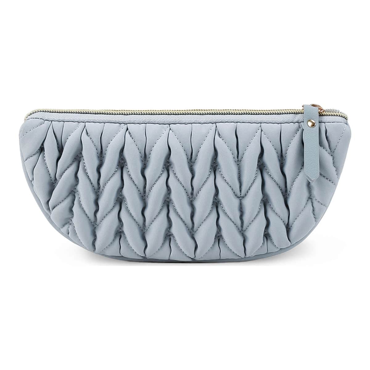 Little Story Grey Luxe Knit Diaper Bag with Clutch