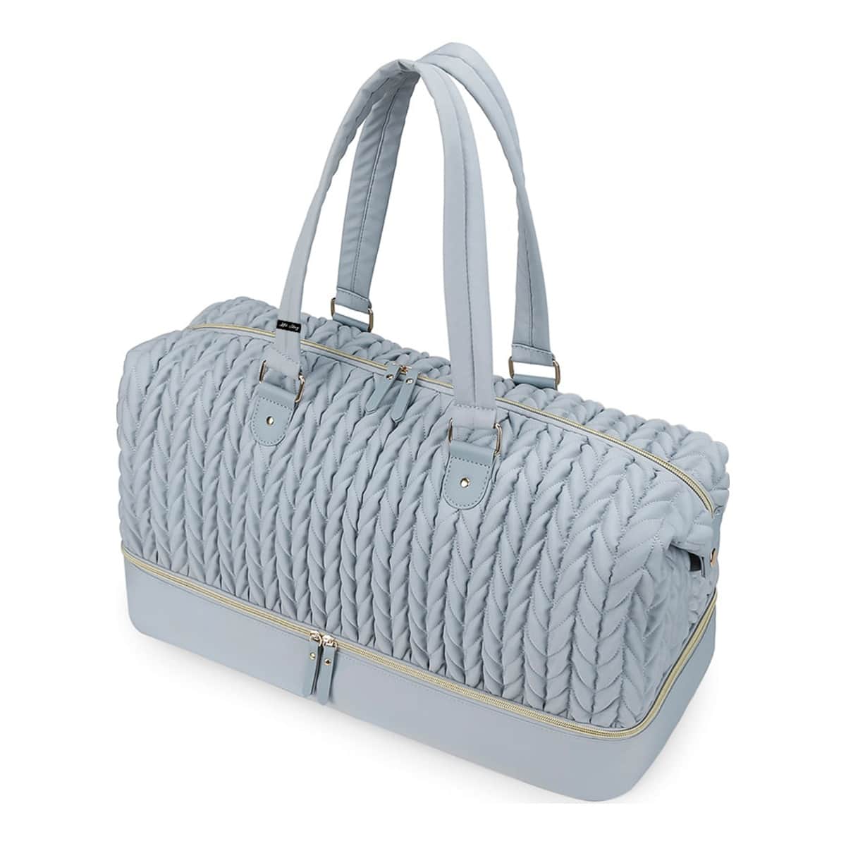 Little Story Grey Luxe Knit Diaper Bag with Clutch