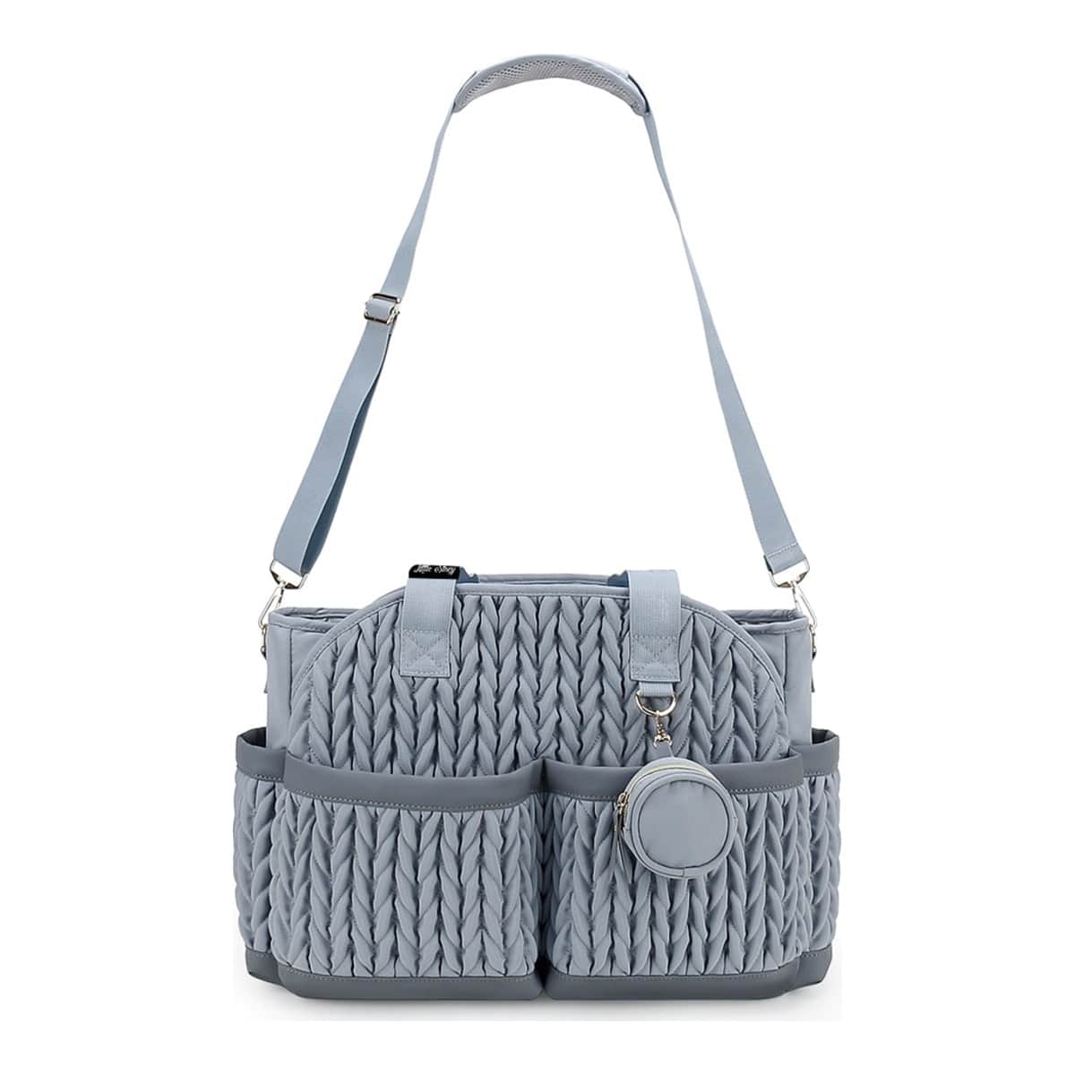 Little Story Grey Nova Tote Bag with Pacifier Pod