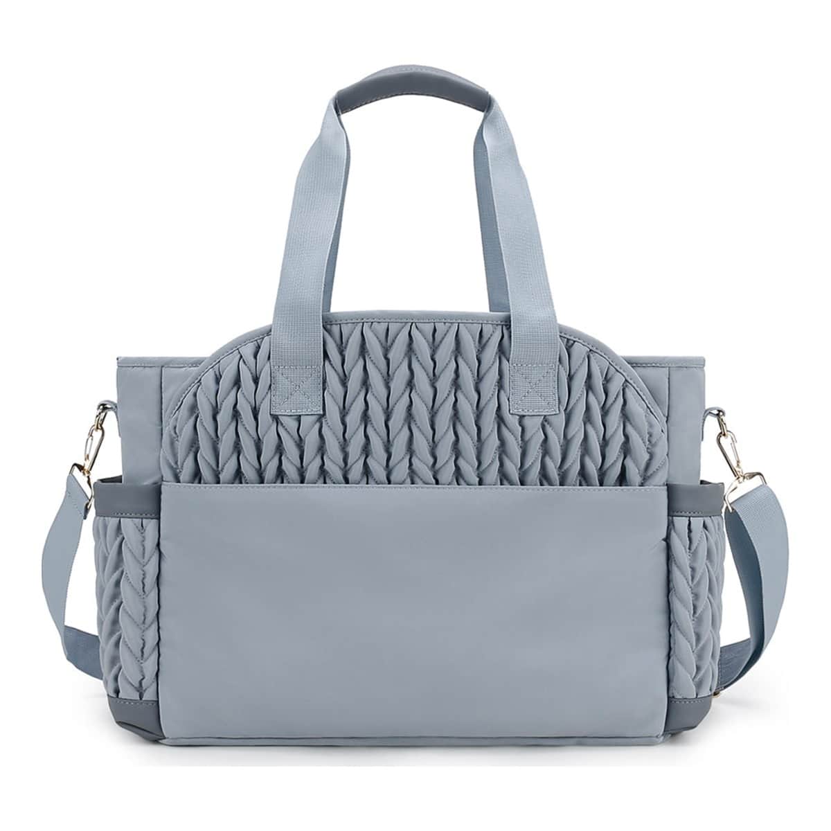 Little Story Grey Nova Tote Bag with Pacifier Pod