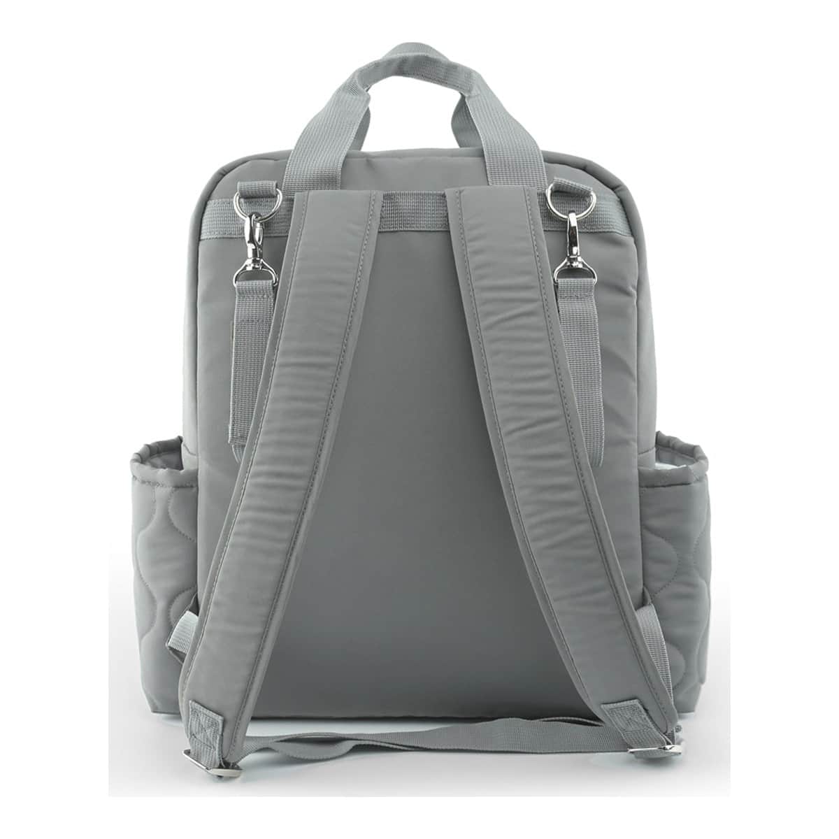 Little Story Grey Quilted Diaper Backpack with Changing Mat