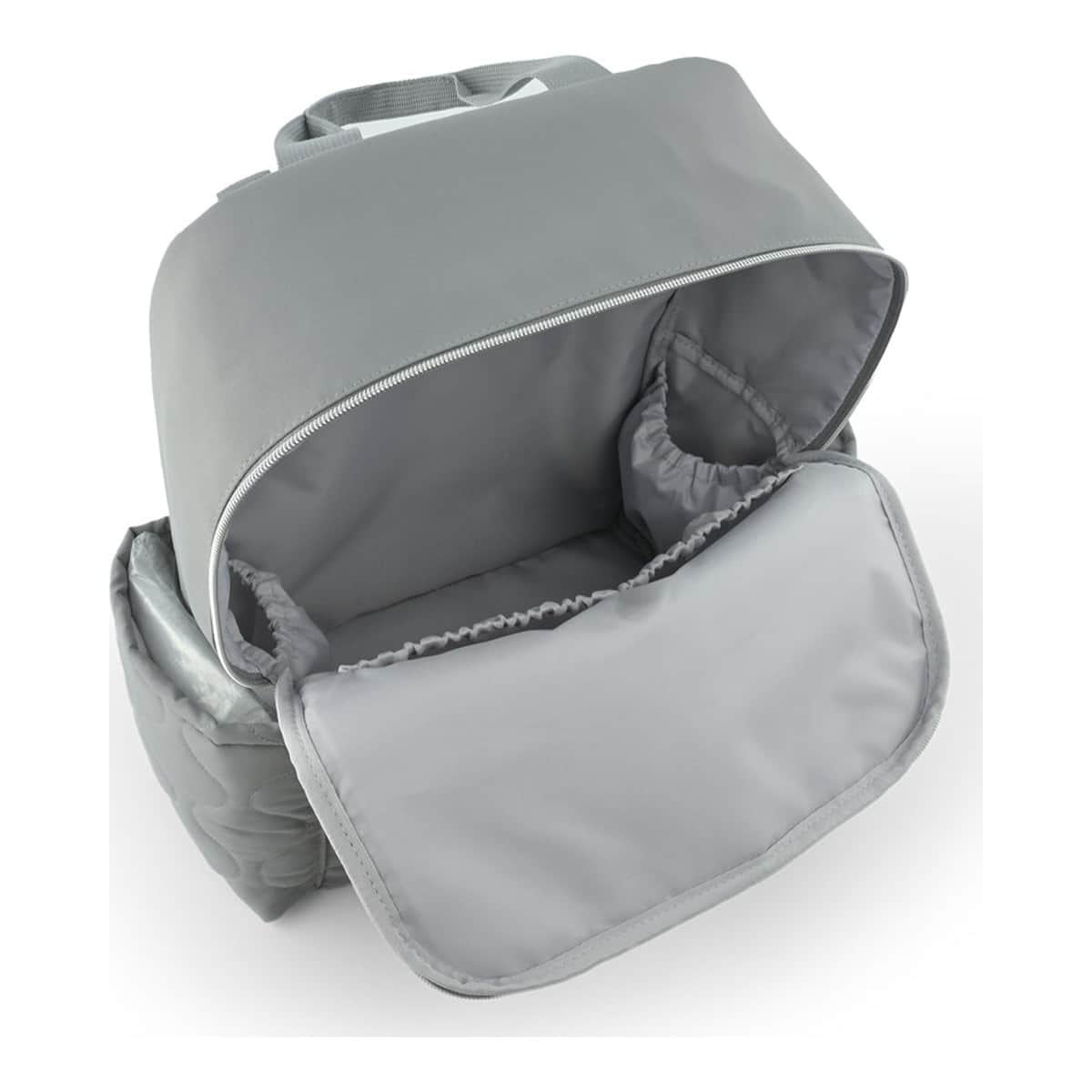 Little Story Grey Quilted Diaper Backpack with Changing Mat