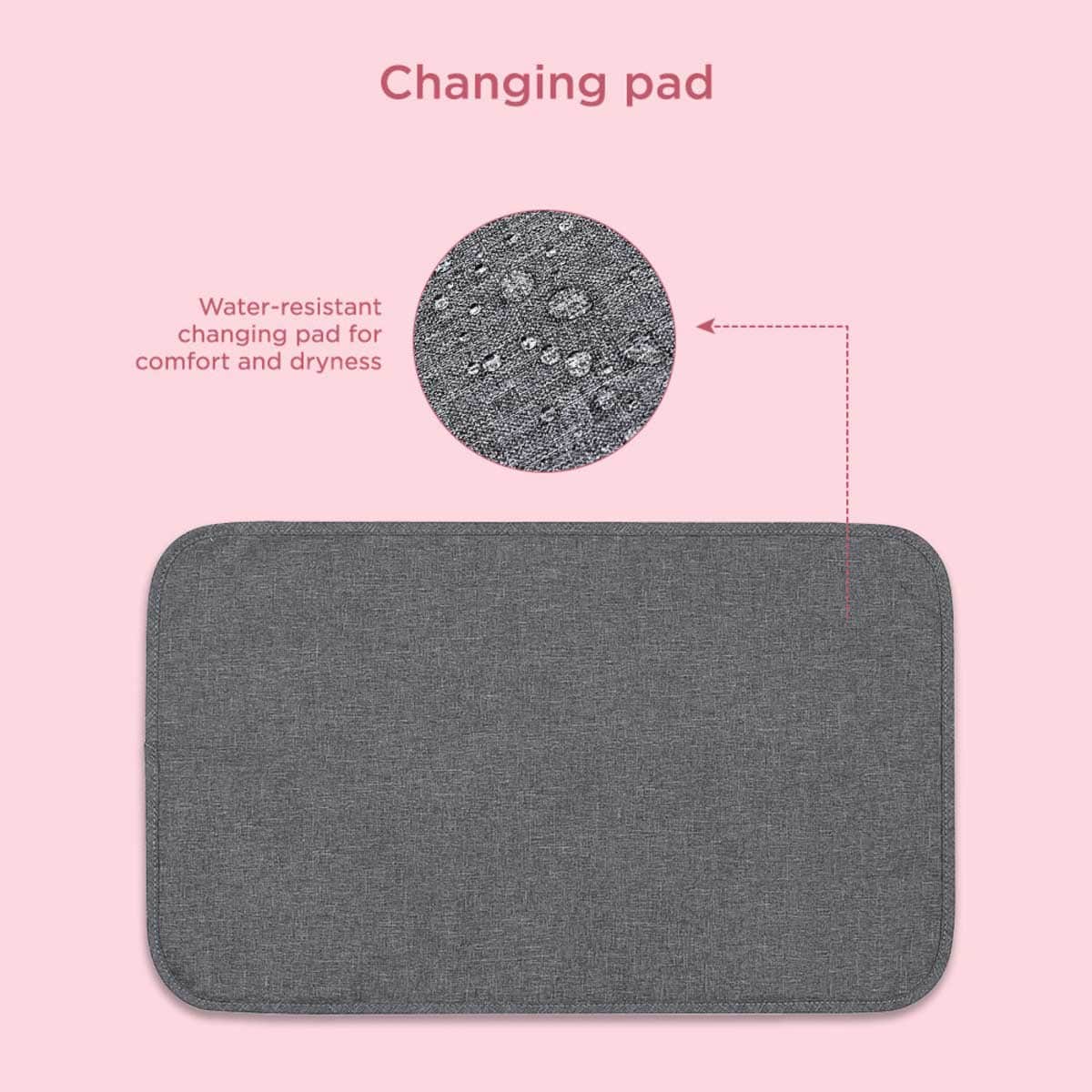 Little Story Grey Quilted Diaper Bags with Stroller Straps & Changing Mat