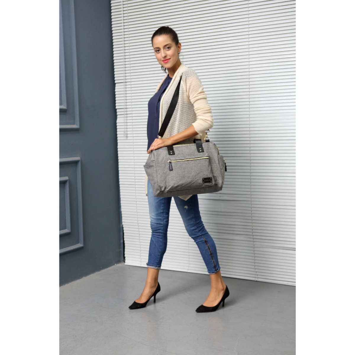 Little Story Grey Zera Mom Dad Diaper Bag Toddler