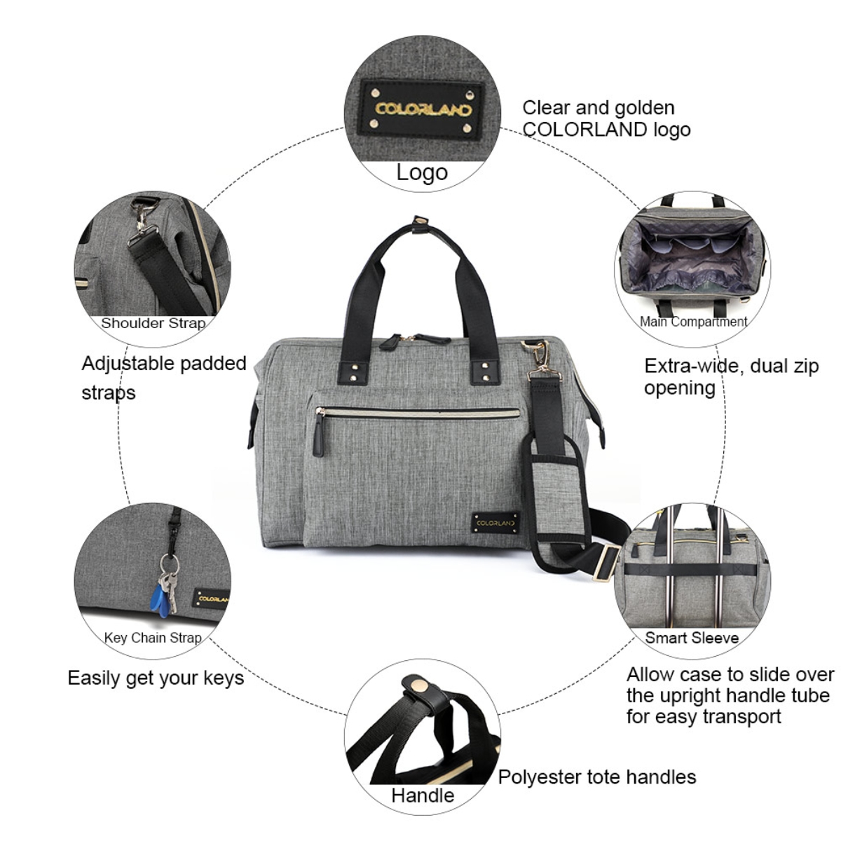 Little Story Grey Zera Mom Dad Diaper Bag Toddler