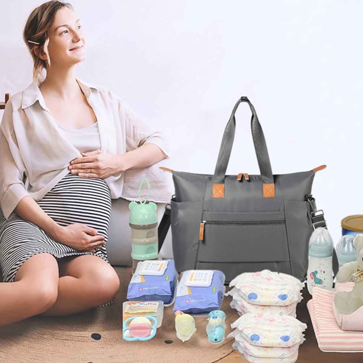 Little Story Grey Zurich Pack & Go Baby Travel Diaper Bag