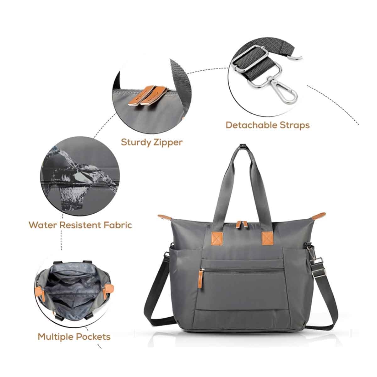 Little Story Grey Zurich Pack & Go Baby Travel Diaper Bag