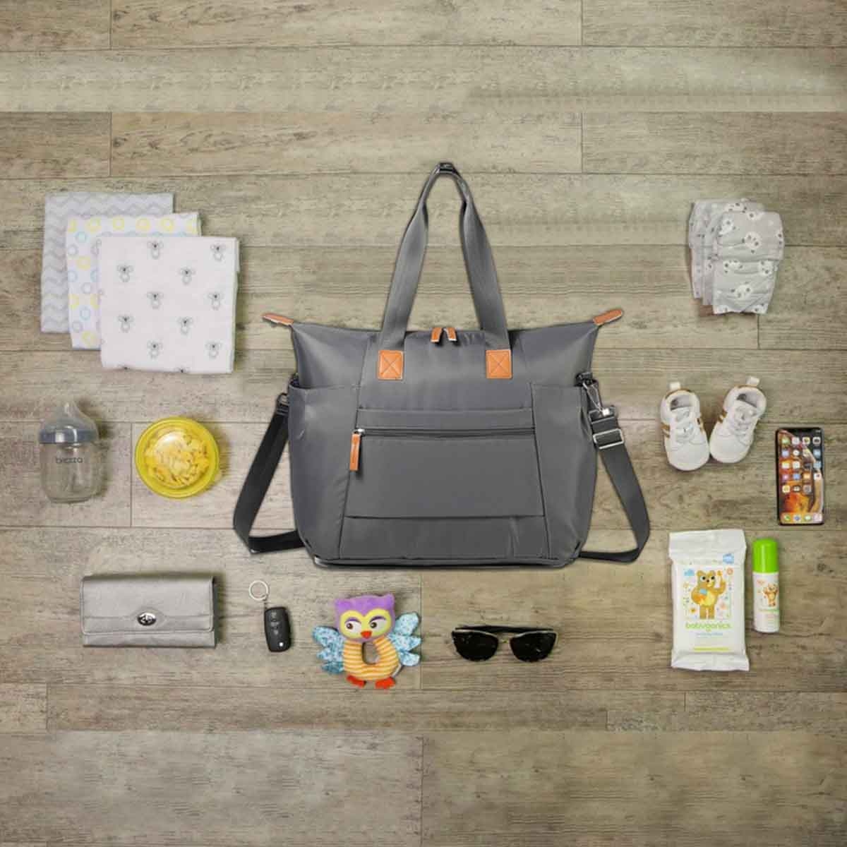 Little Story Grey Zurich Pack & Go Baby Travel Diaper Bag