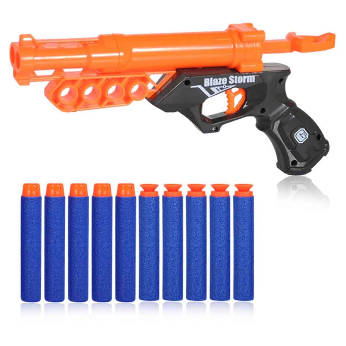 Little Story Kids Manual Orange Bullet Gun with 10-Piece Soft Bullets Unisex, 3-4 Years