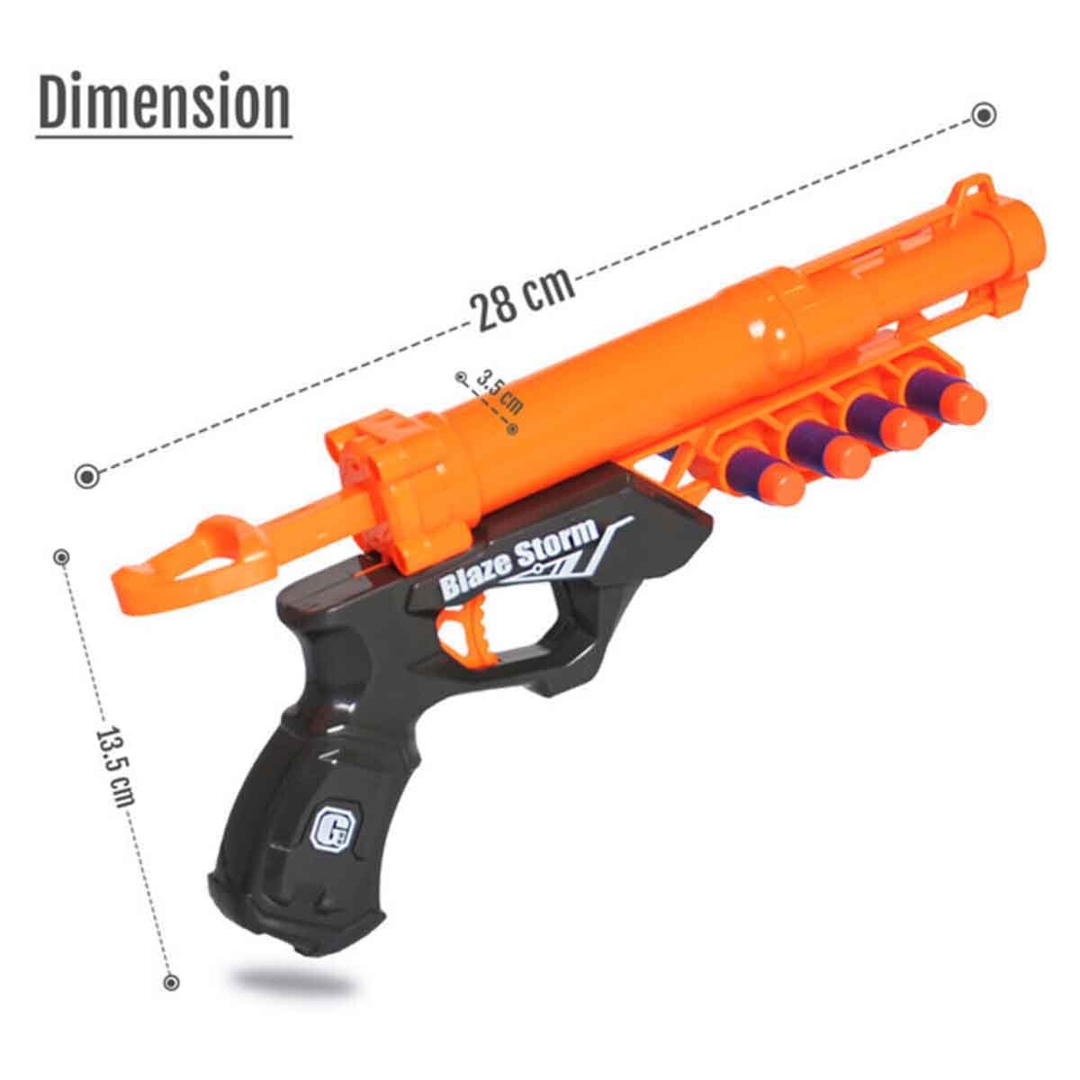 Little Story Kids Manual Orange Bullet Gun with 10-Piece Soft Bullets Unisex, 3-4 Years