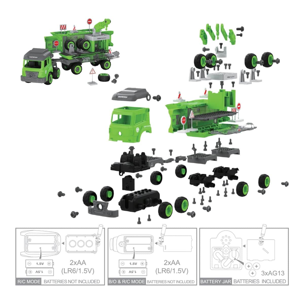 Little Story Kids Sanitation Truck Toy Playset Unisex, 3-4 Years
