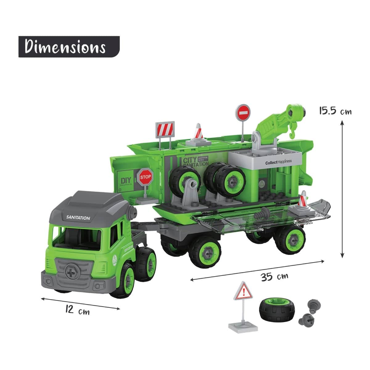 Little Story Kids Sanitation Truck Toy Playset Unisex, 3-4 Years