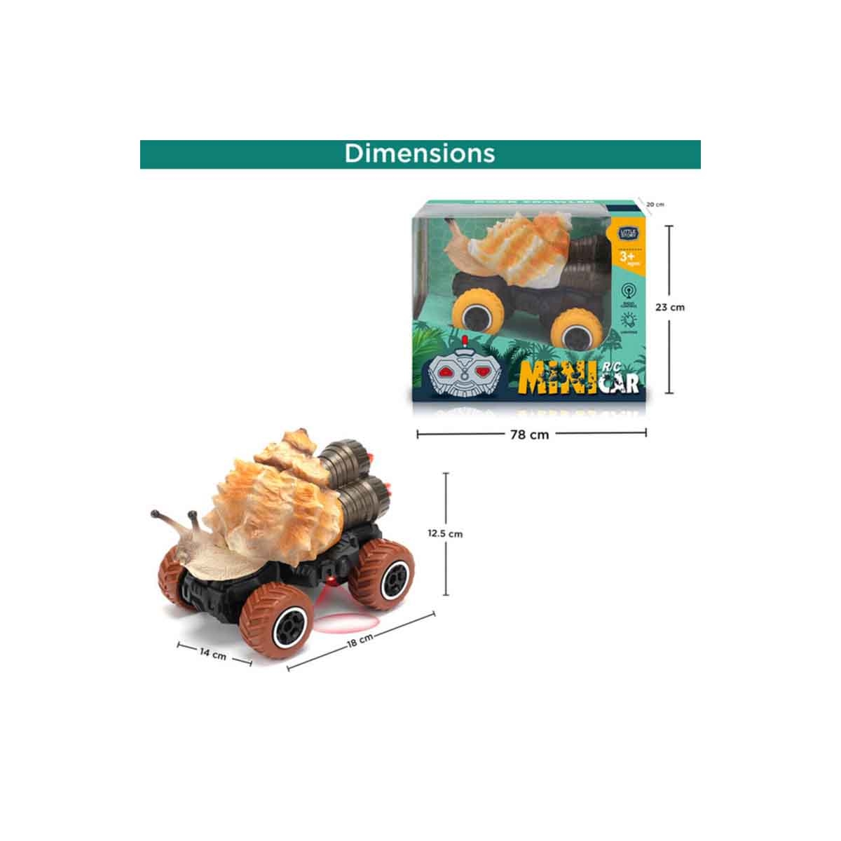 ليتل ستوري لعبة سيارة الحلزون ذات قناتين مع جهاز تحكم عن بعد للجنسين، عمر 3-4 سنوات