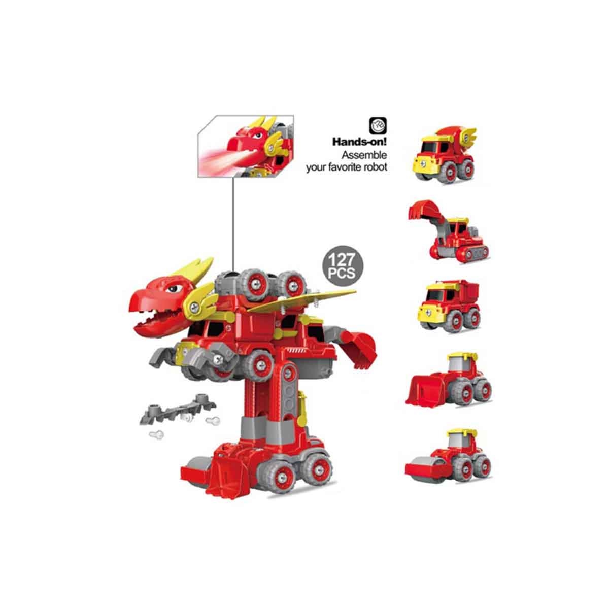 ليتل ستوري لعبة ديناصور روبوت متحول 5 في 1 مع جهاز تحكم عن بعد للجنسين، عمر 3-4 سنوات