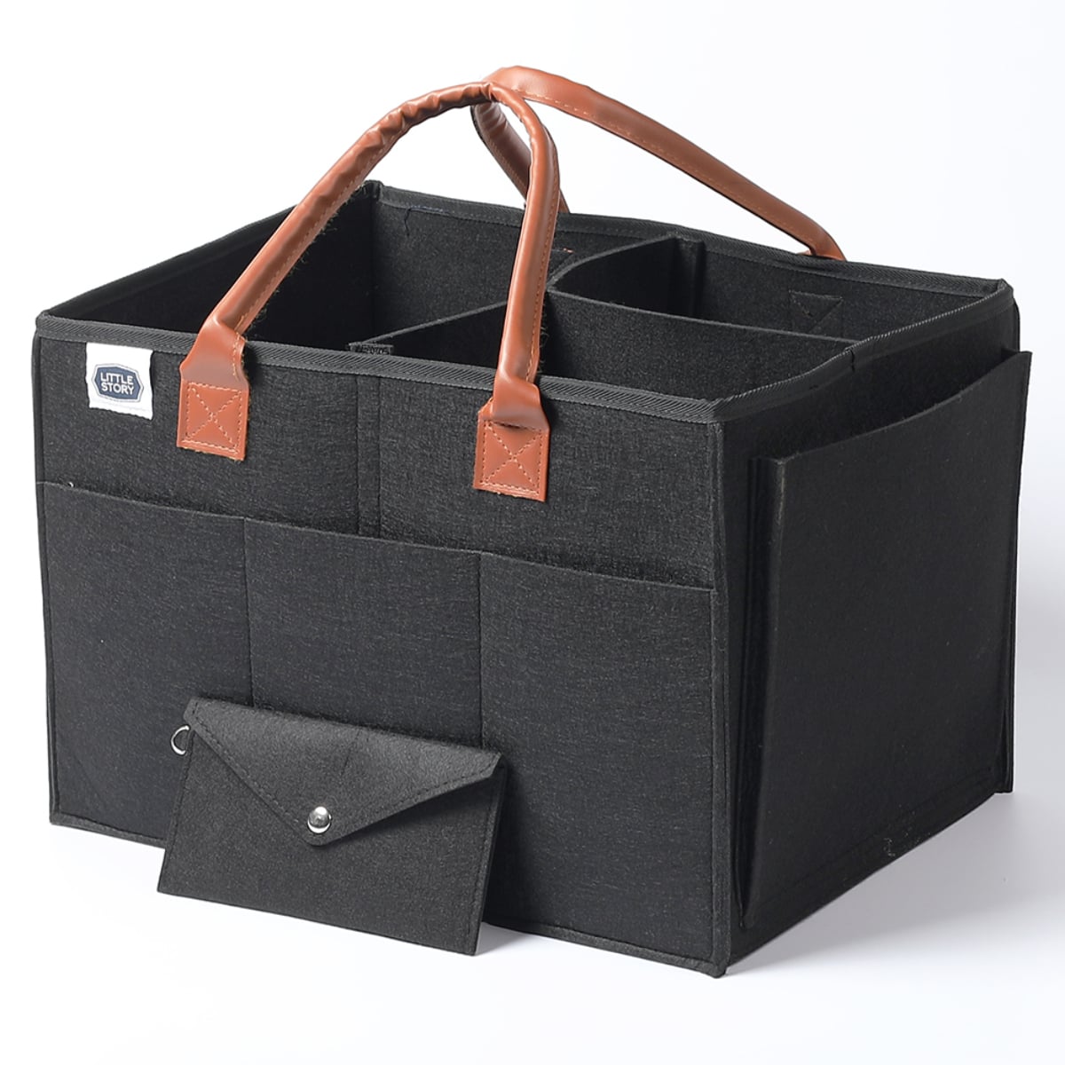 Little Story Large Black Diaper Caddy with Travel Pouch Toddler