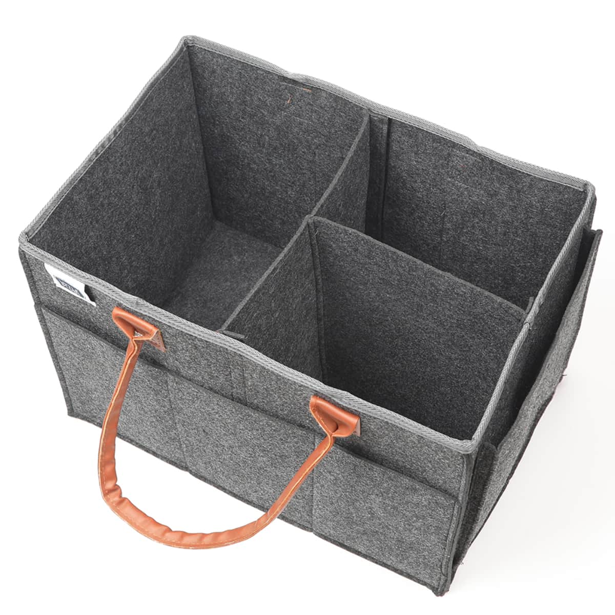 Little Story Large Dark Grey Diaper Caddy with Travel Pouch Toddler