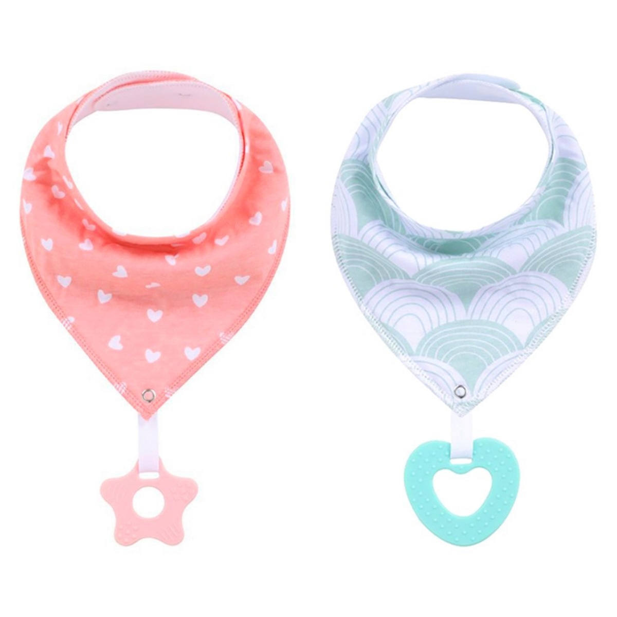Little Story Love Bandana Drool Bibs Toddler, 0-2 Years, Pack of 2