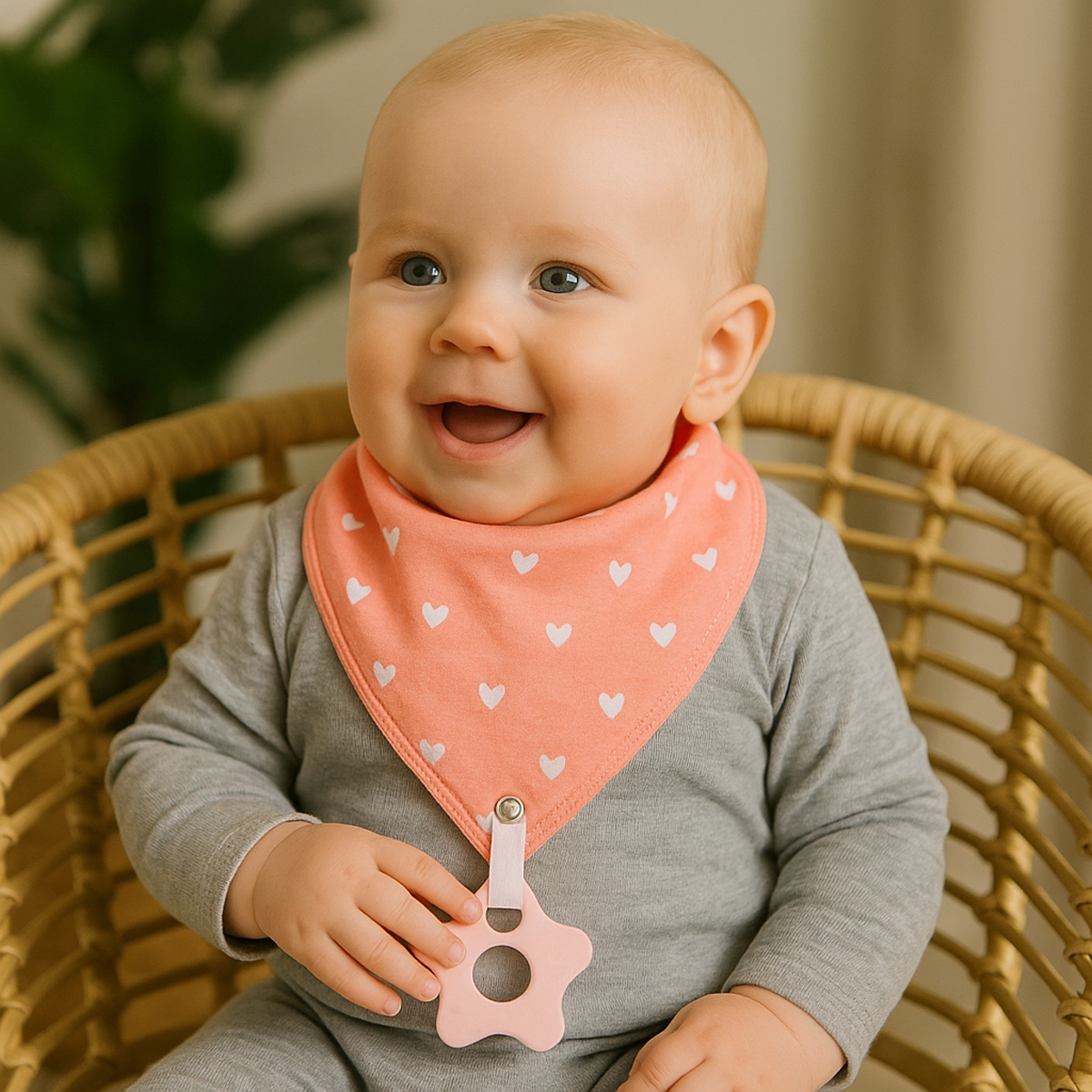 Little Story Love Bandana Drool Bibs Toddler, 0-2 Years, Pack of 2