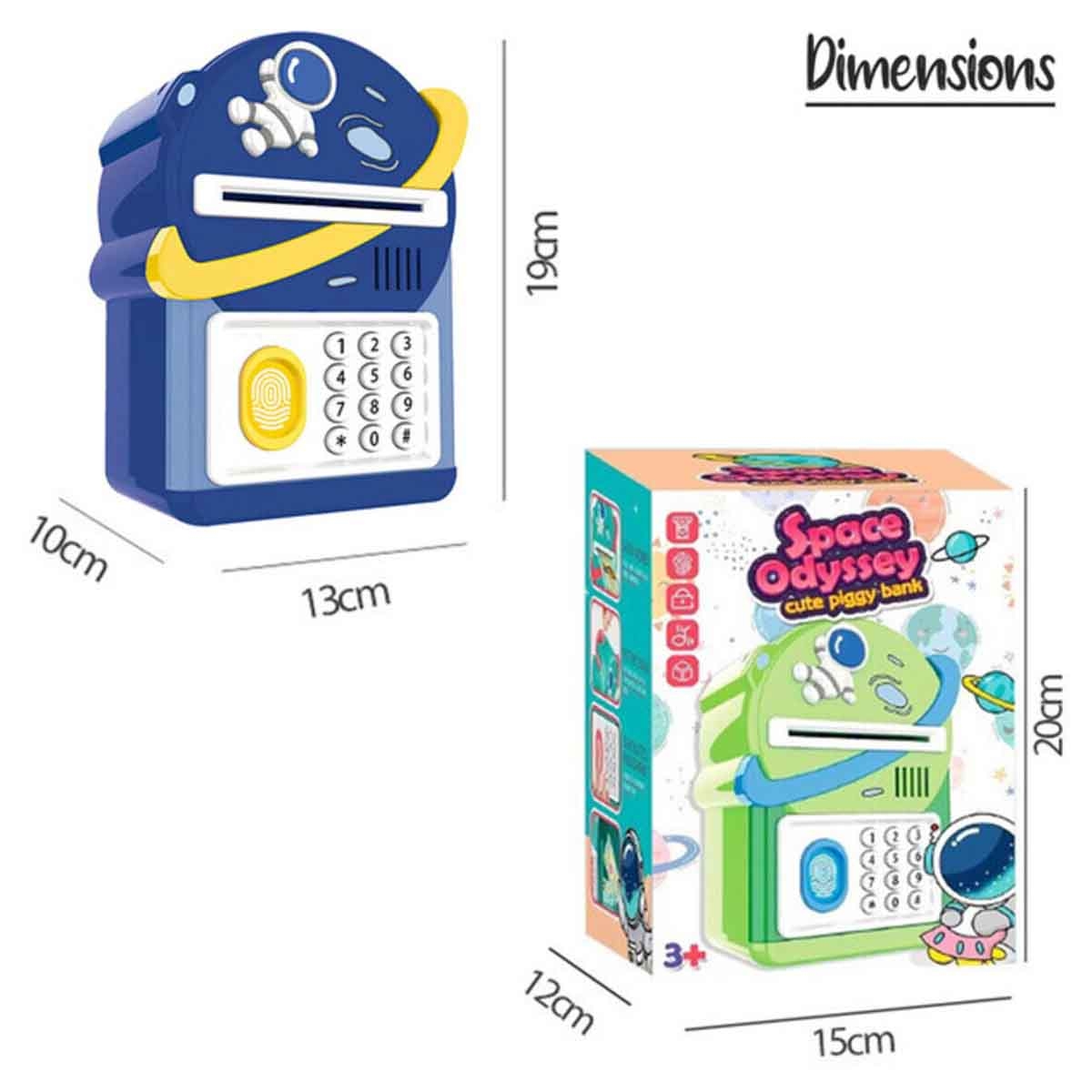 Little Story Astronaut Blue Lovely Piggy Bank with Fingerprint Lock & Music