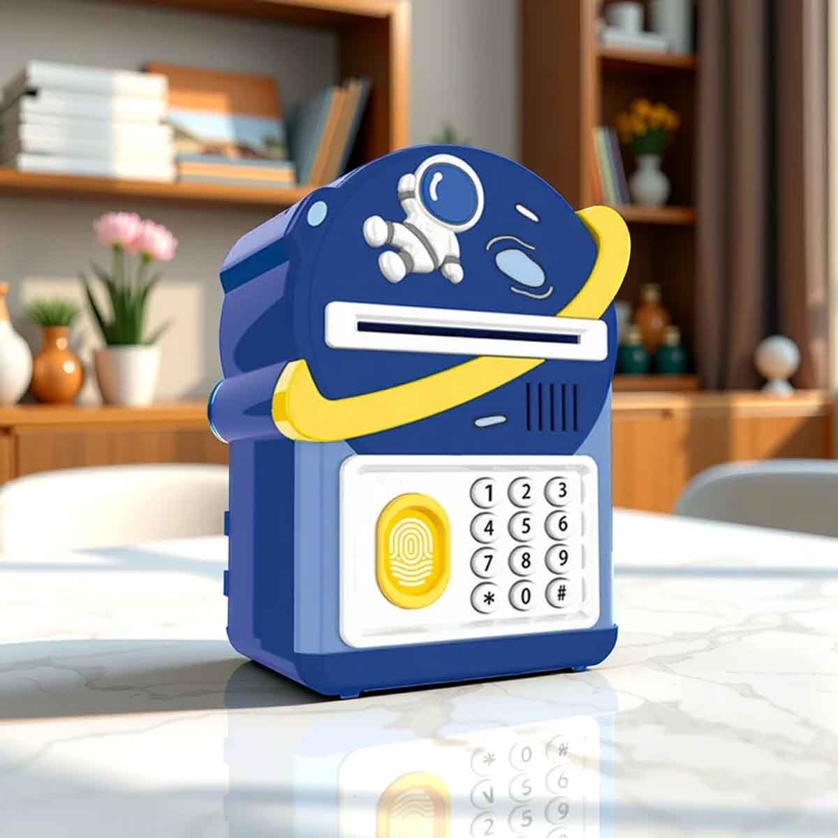 Little Story Astronaut Blue Lovely Piggy Bank with Fingerprint Lock & Music