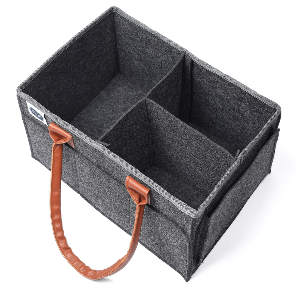 Little Story Medium Dark Grey Diaper Caddy with Travel Pouch Toddler