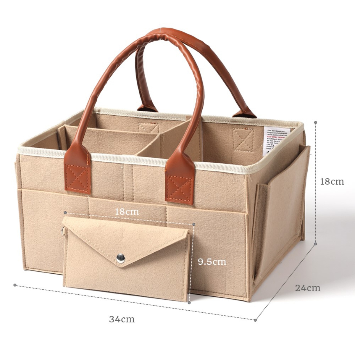 ليتل ستوري منظم حفاضات عاجي متوسط الحجم مع حقيبة سفر للرضع