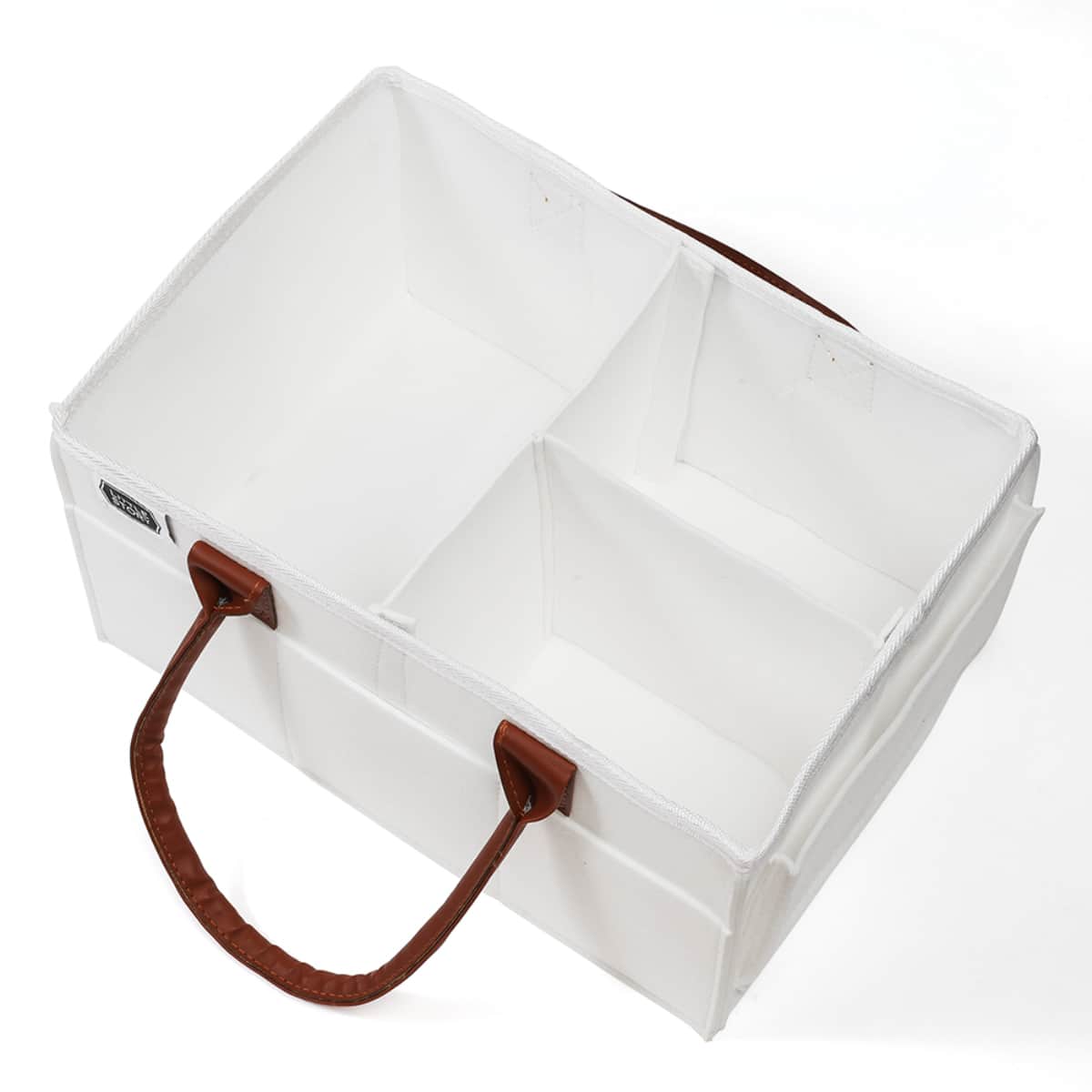 Little Story Medium White Diaper Caddy with Travel Pouch Toddler