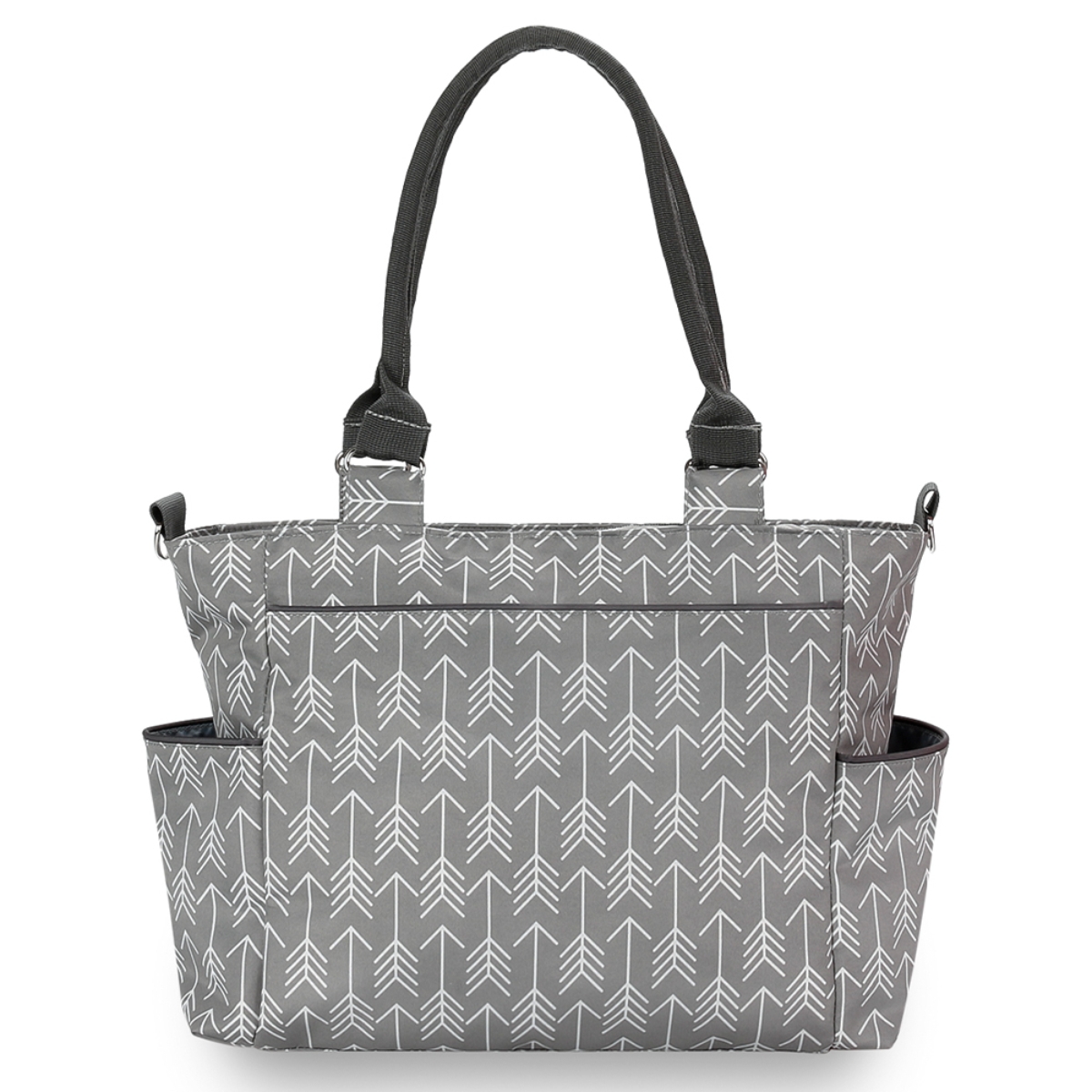 ليتل ستوري حقيبة حفاضات ميلانج رمادية مع خطافات للأطفال، مجموعة من 6