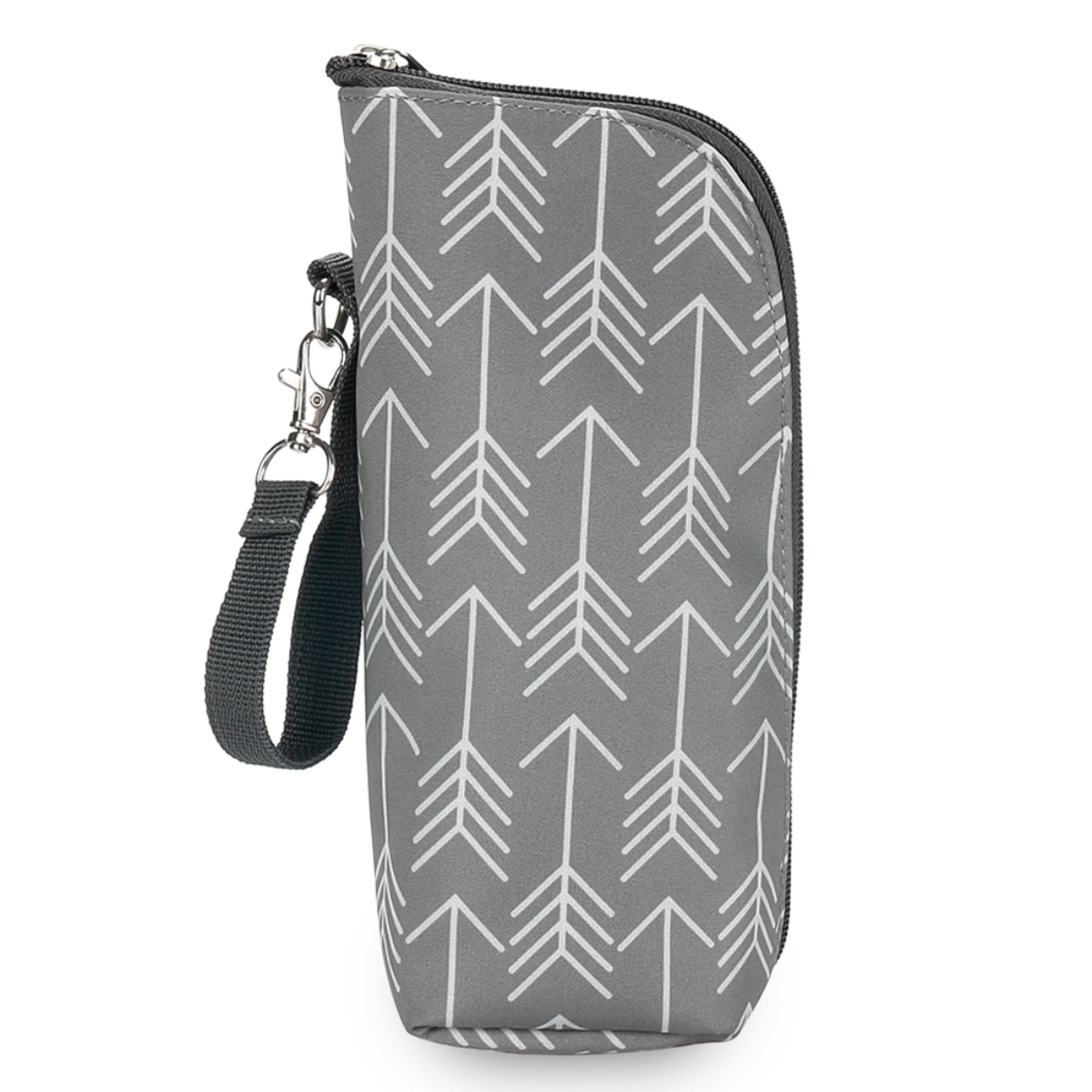 ليتل ستوري حقيبة حفاضات ميلانج رمادية مع خطافات للأطفال، مجموعة من 6