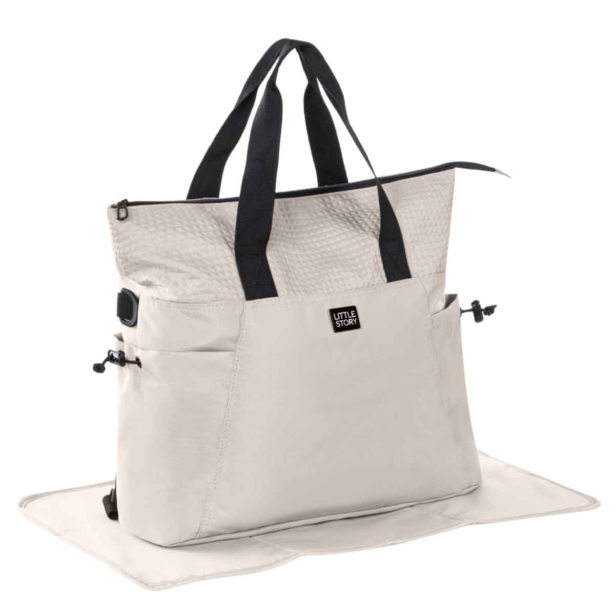 Little Story Beige Mommy Diaper Bag with Changing Mat