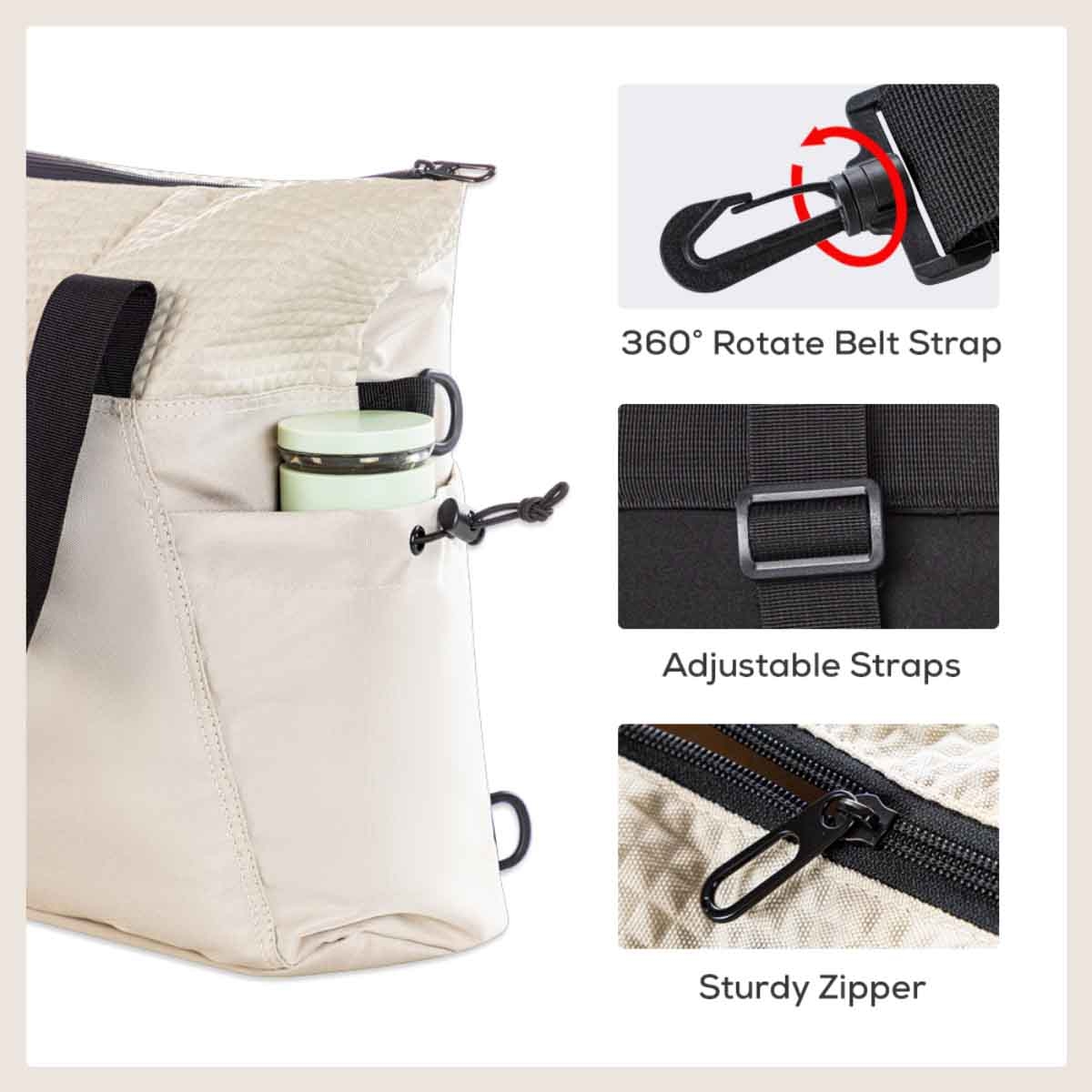 Little Story Beige Mommy Diaper Bag with Changing Mat