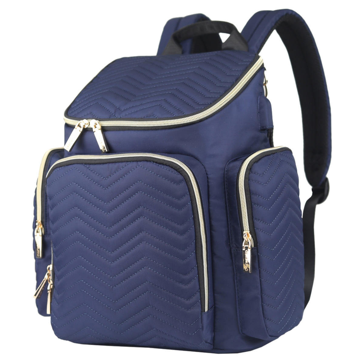 Little Story Navy Blue Georgia Diaper Bag with Changing Pad & Stroller Hooks Toddler