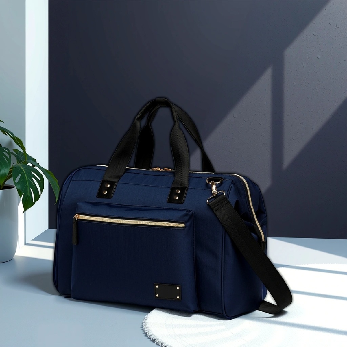 ليتل ستوري حقيبة حفاضات زيرا للأم والأب بلون أزرق بحري للأطفال