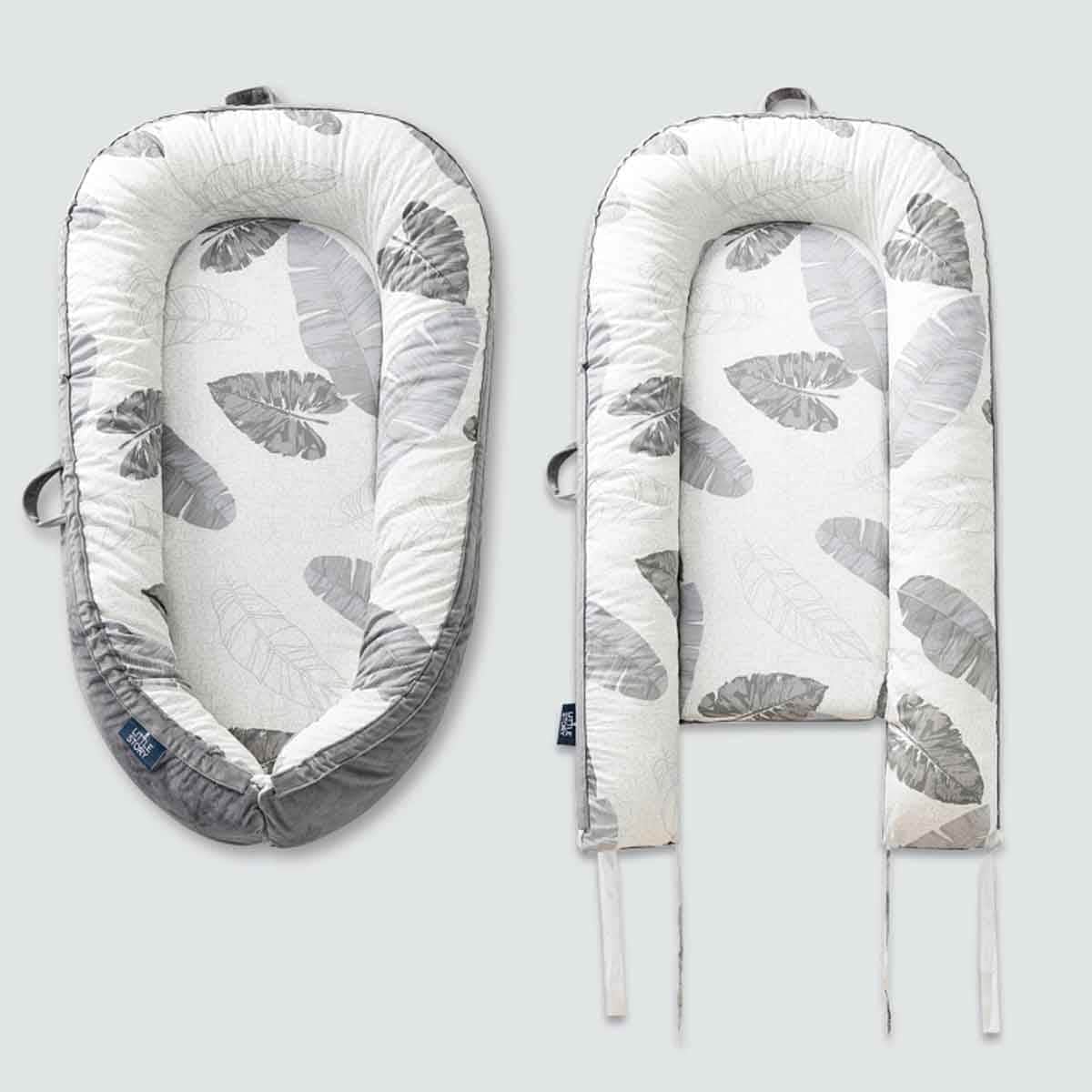 Little Story Leaves Newborn Lounger Bed with Feeding Pillow