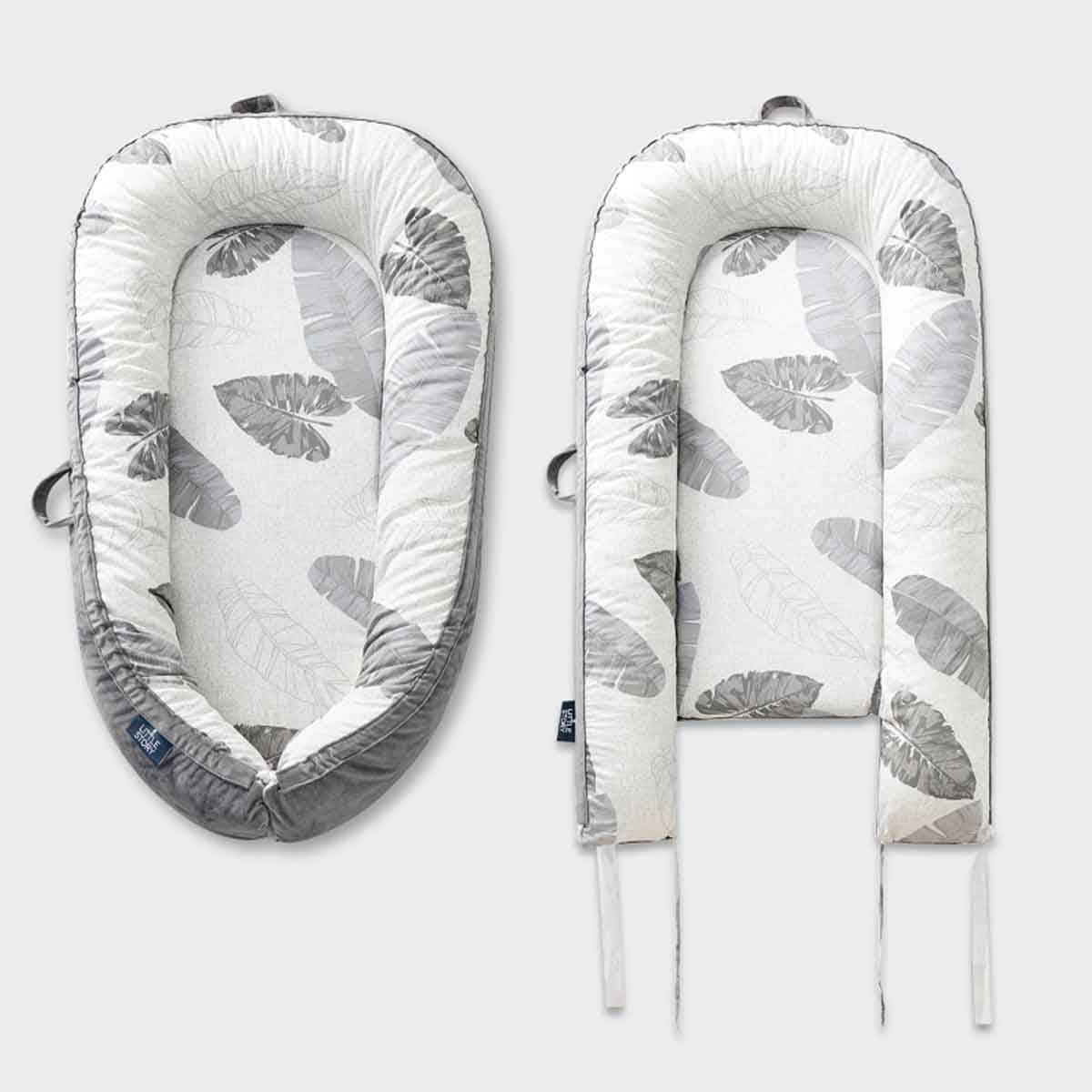 Little Story Leaves Newborn Lounger Bed with Feeding Pillow