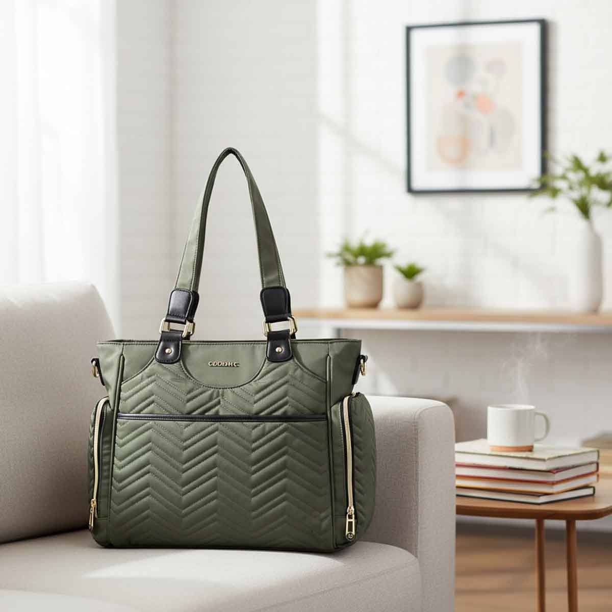 Little Story Olive Green Matilda Diaper Bag