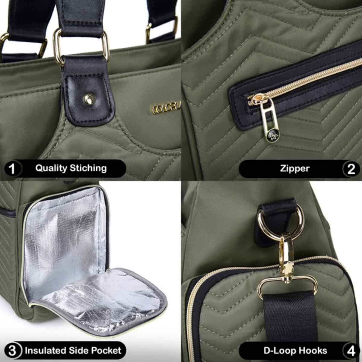 Little Story Olive Green Matilda Diaper Bag