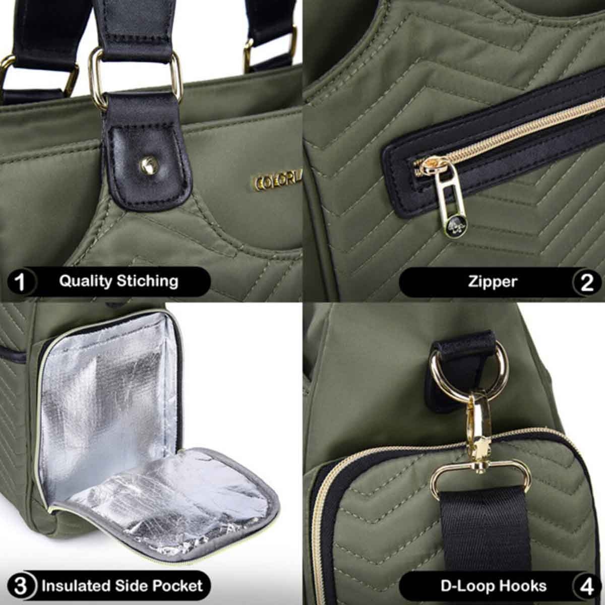 Little Story Olive Green Matilda Diaper Bag