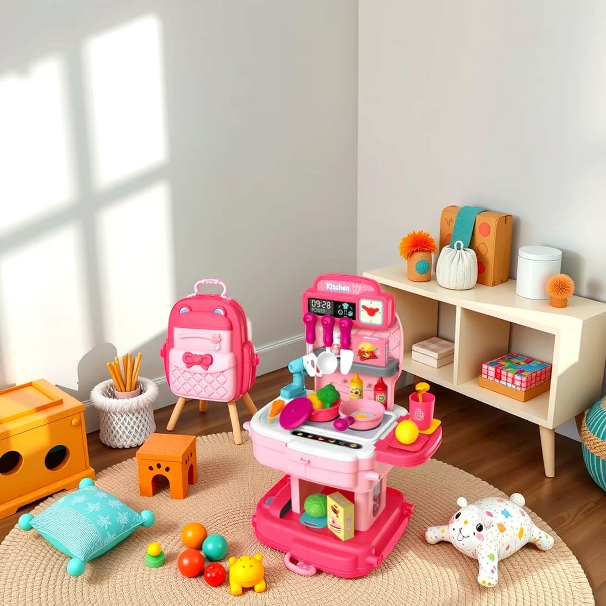 Little Story Pink 2-In-1 Mode Chef/Kitchen/Restaurant Role Play Toy Set School Bag Unisex, 3-4 Years