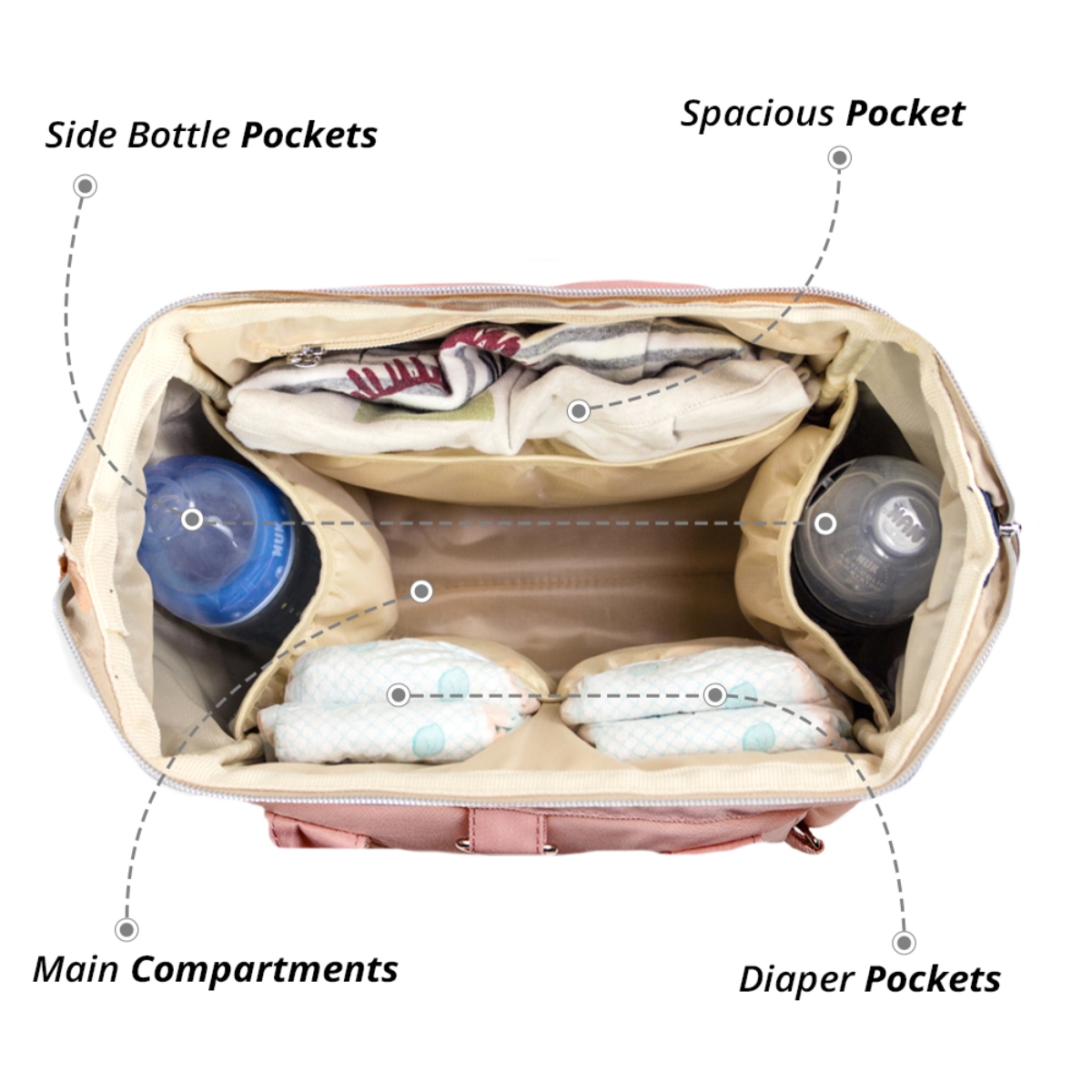 Little Story Pink Ace Diaper Bag Toddler